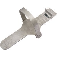 "Draper Door/Panel Lifter, silver metal tool with curved handle and textured grip, flat base for lifting panels"