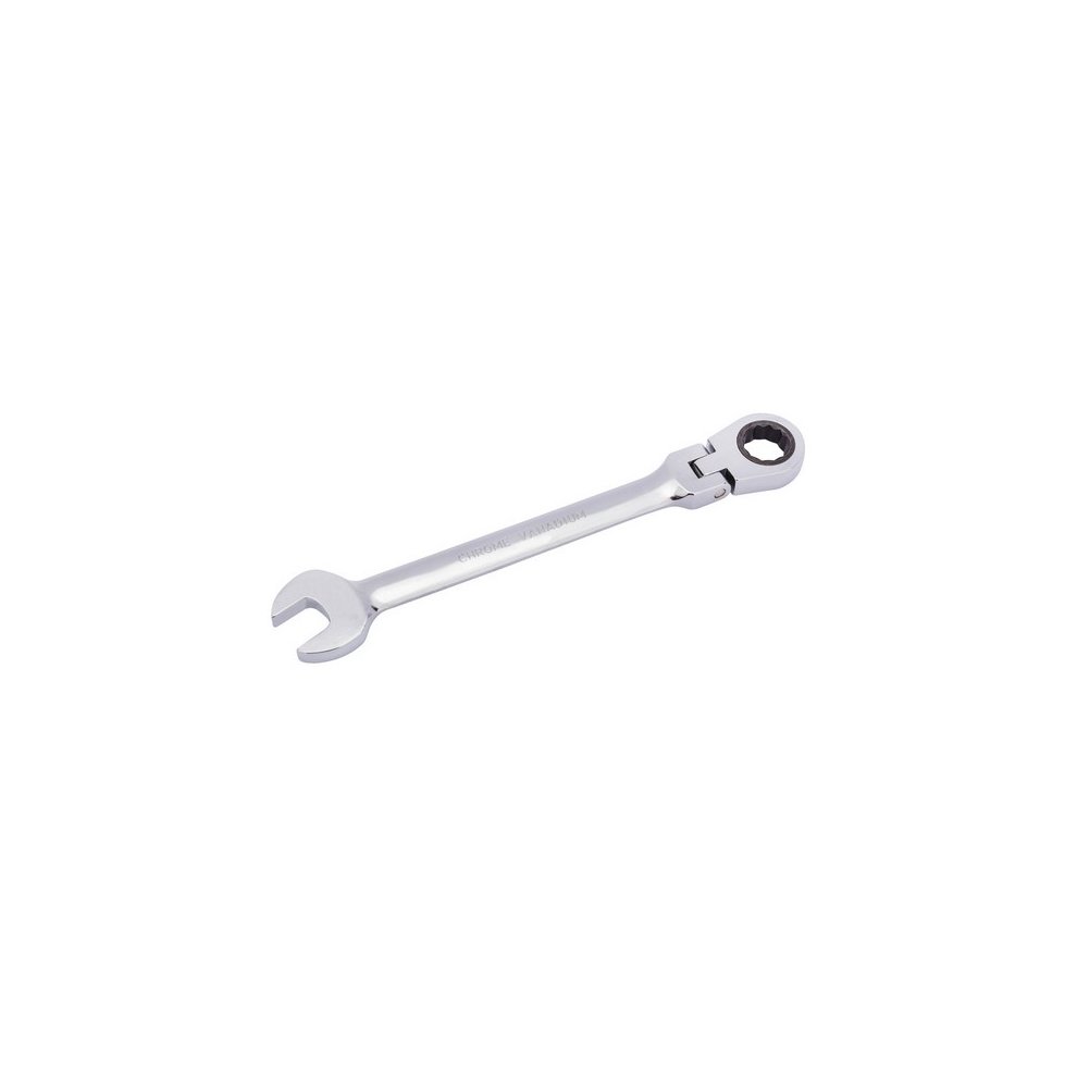 Silver 16mm Hi-Torq® metric flexible head ratcheting combination wrench with a polished finish and a circular ratchet mechanism at one end.
