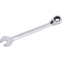Silver Draper 12mm reversible ratcheting spanner with open end and black ratchet mechanism on the closed end.