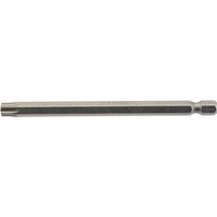 Draper TX-STAR Insert Bit, silver, 1/4" hex, 100mm long, T40, slender cylindrical shape with hexagonal end.