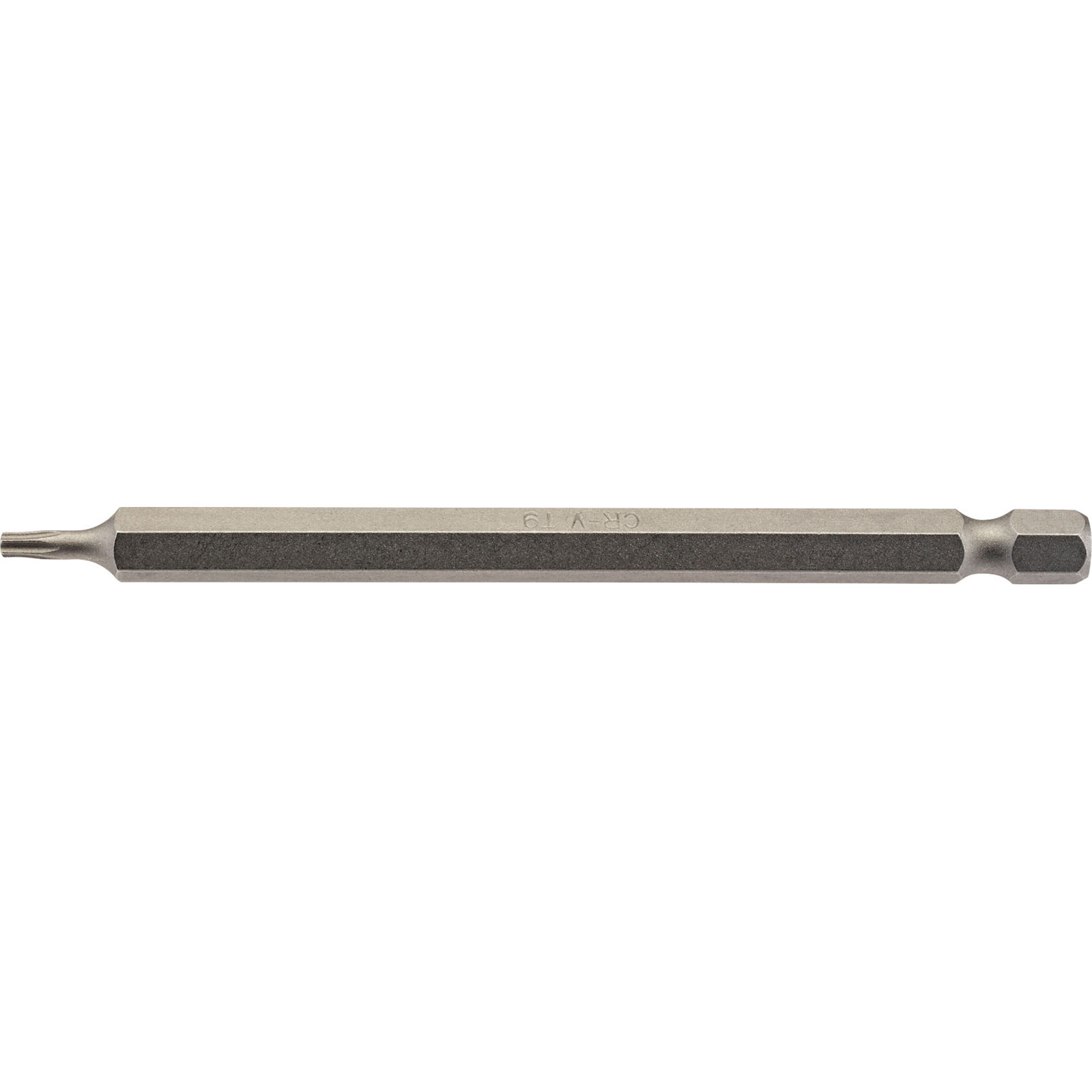 Draper 66908 T9 1/4" Hex TX-STAR® insert bit, 100mm long, featuring a steel construction with a hexagonal shank and a star-shaped tip for precision fastening.
