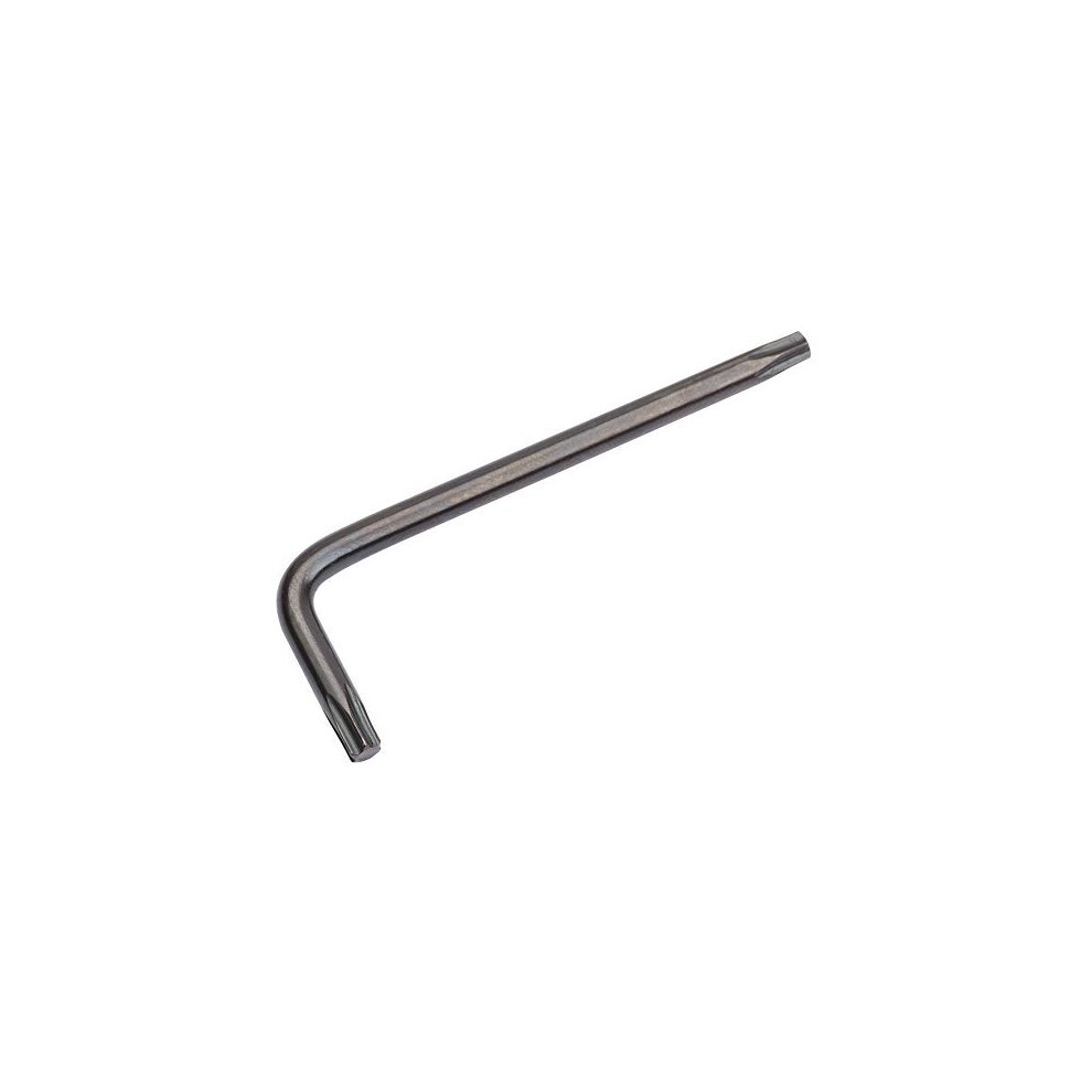 Draper 33623 T20 TX-STAR® key, a metallic, L-shaped tool with a silver finish, featuring a star-shaped tip designed for precision fastening.