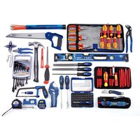 Draper Electricians Tote Bag Tool Kit with assorted screwdrivers, pliers, wrenches, saws, and measuring tape.