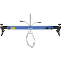 Blue Draper engine and gearbox support with adjustable arms, chain, and rubber grips, supports up to 300Kg.