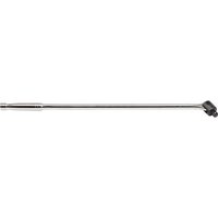 Silver Draper Expert 1/2" square drive flexible handle, 640mm long, with a black pivoting head.