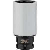 Draper Expert 27mm wheel nut socket, silver body, black base, designed for alloy wheels, with HI-TORQ branding.