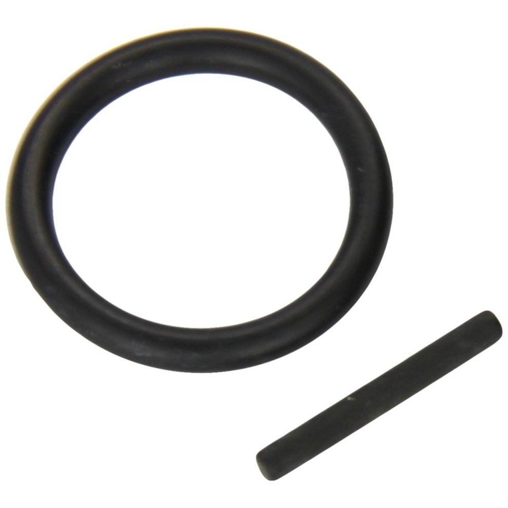 Black rubber ring and a metal pin, designed for 3/4" drive impact sockets, showcasing durable materials and essential components for socket retention.
