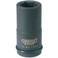 Black Draper Expert deep impact socket, 3/4" drive, 27mm size, with Hi-Torq 6 point design and engraved logo.