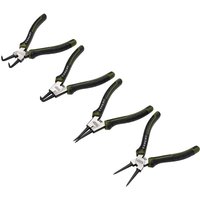 Draper Expert 4 Piece Circlip Pliers Set with black handles and silver jaws, featuring various tip styles.