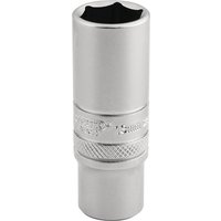 Silver Draper Expert deep socket, 6 point, 1/4" square drive, 13mm, with knurled grip and engraved branding.