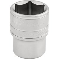 Silver Draper Expert 6 Point Imperial Socket, 1/2" square drive, 7/8", with textured grip and smooth finish.