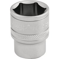Silver Draper Expert 6 Point Imperial Socket, 3/8" square drive, 11/16" size, with knurled grip and engraved branding.