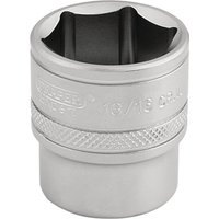 Silver Draper Expert 6 Point Imperial Socket, 3/8" square drive, 13/16", with knurled grip and engraved branding.