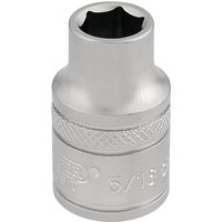 Silver Draper Expert 6-point socket, 3/8" square drive, 5/16" size, with knurled grip and engraved markings.