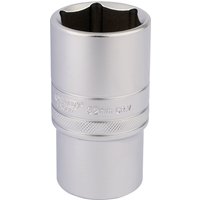 Silver Draper Expert deep socket, 6-point metric, 1/2" square drive, 32mm size, with knurled grip and engraved branding.