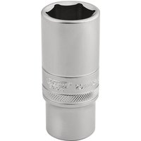 Silver Draper Expert 6 Point Metric Deep Socket, 3/8" Sq. Dr., 20mm with knurled grip and polished finish.