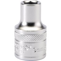 Silver Draper Expert 9mm socket with knurled grip and 1/2" square drive, shiny metallic finish.