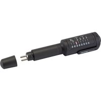 Black Draper Expert brake fluid tester with LED indicators and removable cap.