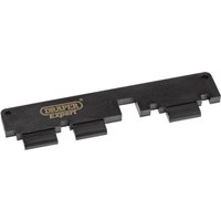 Black Draper Expert camshaft locking tool for Ford with gold logo and multiple notches on one side.