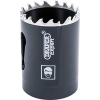 Draper Expert cobalt hole saw, 35mm, dark gray with sharp silver teeth and branded logo on the side.