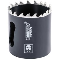 Black Draper Expert cobalt hole saw, 40mm, with sharp serrated edge and branded logo on the side.