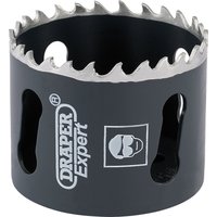 Black Draper Expert cobalt hole saw, 54mm, with sharp silver teeth and brand logo on the side.