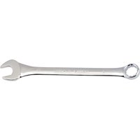 Silver Draper Expert 27mm combination spanner with open-ended and ring ends, polished chrome finish.