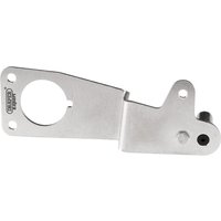 Silver Draper Expert crankshaft holding tool for BMW with circular cutout and mounting holes.