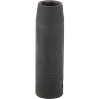Black Draper Expert deep impact socket, 1/2" square drive, 14mm size, cylindrical shape with engraved branding.