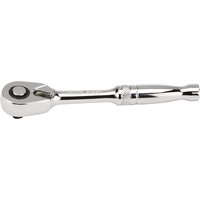 Silver Draper Expert 72 tooth reversible ratchet with 1/4" square drive and ergonomic handle.