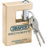 Draper Expert Close Shackle Solid Brass Padlock with Keys - image 3