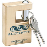 Draper Expert Close Shackle Solid Brass Padlock with Keys - image 4
