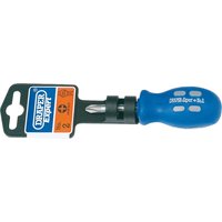 Blue-handled Draper Expert cross slot screwdriver, No.2 x 38mm, with ergonomic grip and compact blade.