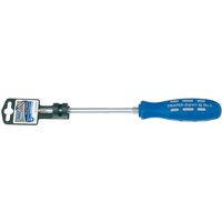 Blue-handled Draper Expert cross slot screwdriver, No.3 x 150mm, with a chrome shaft and labeled handle.