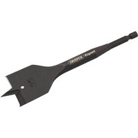 Black Draper Expert flat wood bit, 35mm, with sharp spade tip and hex shank, engraved size marking.