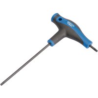 Black and blue Draper Expert T-handle key, T15, with ergonomic grip and long metal shaft.
