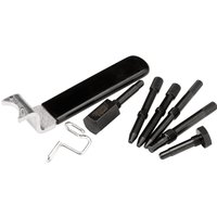 Black Draper Expert engine timing kit with various metal tools for Chrysler, LDV, Jeep vehicles.