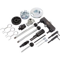 Draper Expert Engine Timing Kit with various metal tools and components for Audi, Porsche, Volkswagen vehicles.