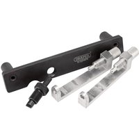 Black and silver Draper Expert Engine Timing Kit ETK273 with metal components for Vauxhall vehicles.