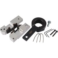 Draper Expert Engine Timing Kit ETK284 for Vauxhall, includes silver metal tools, black ring, and various bolts.