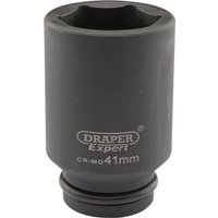 Black Draper Expert 41mm deep impact socket with 3/4" square drive and HI-TORQ 6-point design, labeled with brand logo.