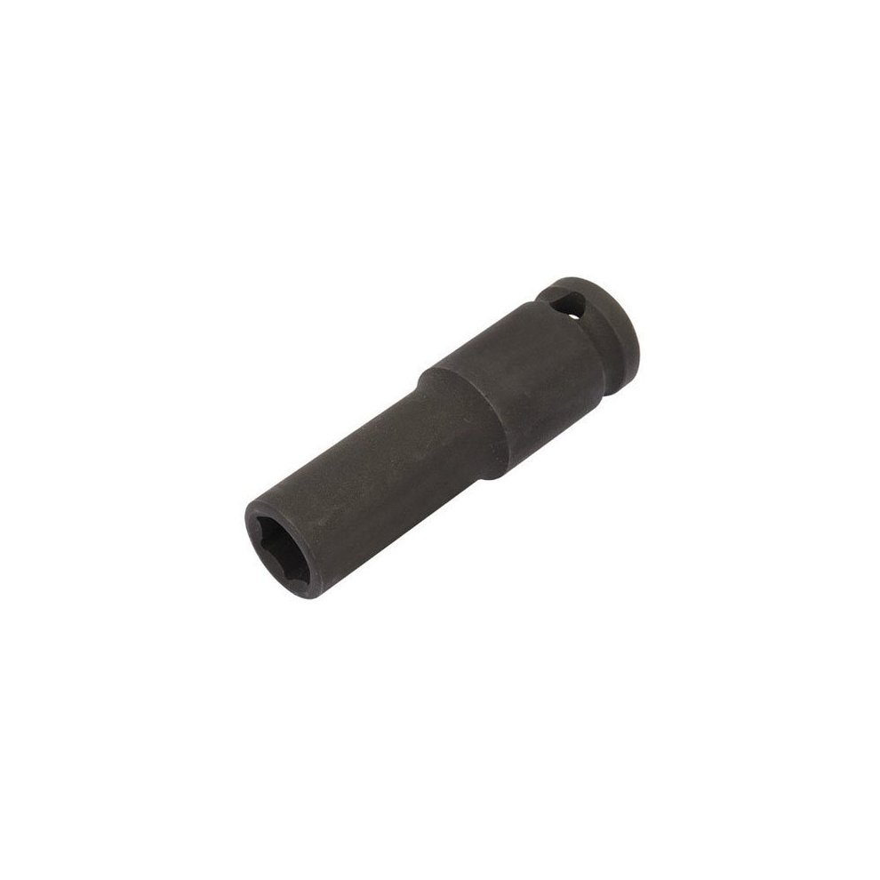 Black 8mm deep socket with a 3/8" square drive, featuring a 6-point design for enhanced grip and durability, made from high-quality steel for professional use.