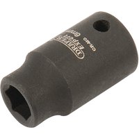 Black Draper Expert HI-TORQ 6 Point Impact Socket, 1/4" square drive, 6mm, with engraved branding and side hole.