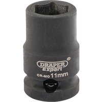 Black Draper Expert HI-TORQ 6 Point Impact Socket, 3/8" Sq. Dr., 11mm with engraved logo and size markings.