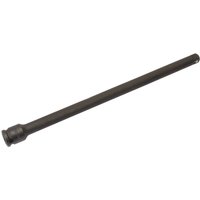 Draper Expert impact extension bar, 3/8" square drive, 255mm long, black steel finish, cylindrical shape.
