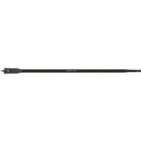 Draper Expert extra long flat wood bit, 405mm length, 16mm width, black finish with pointed tip and hex shank.