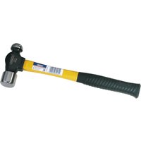Draper Expert ball pein hammer with yellow fibreglass shaft, black grip, and polished steel head, 900g/32oz.