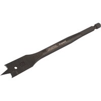 Black Draper Expert flat wood bit, 19mm, with sharp pointed tip and hexagonal shank.