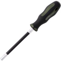 Black and green Draper Expert flexible nut driver with 6mm tip and ergonomic handle.