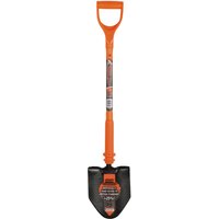 Orange Draper Expert insulated utility shovel with D-grip handle and black blade.